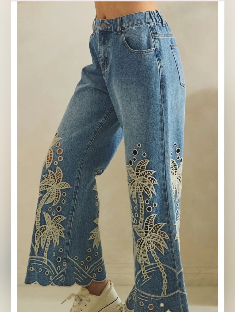 Oli And Hali Palm Tree Cutout Jeans ๐ด - Picture 7 of 7